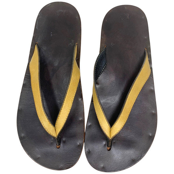 Jutta Neumann New York Gabi Sandals Mens 11 Tan Leather Thong Handmade Flip Flop main image 4
